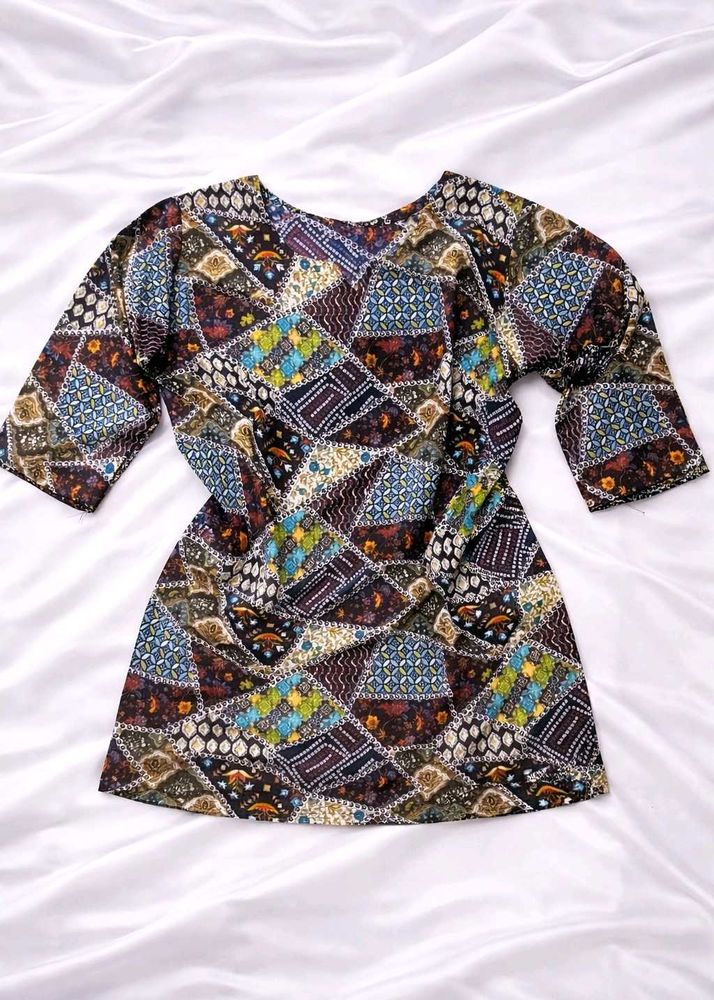 Bohemian Patchwork Print short kurti