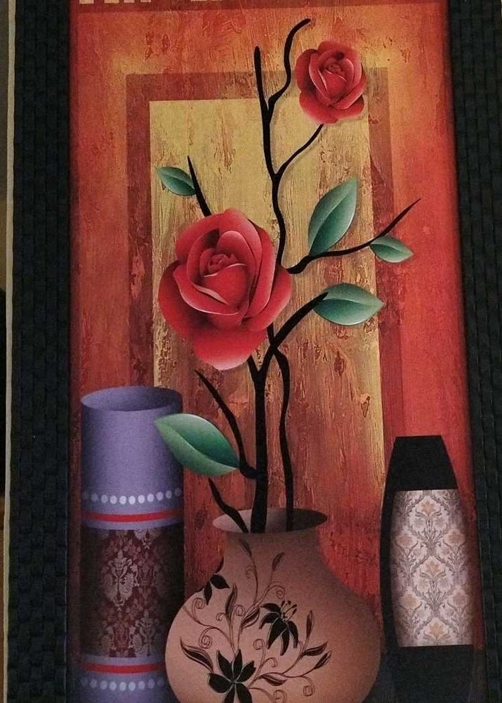 Decorative Rose Vase Wall Art