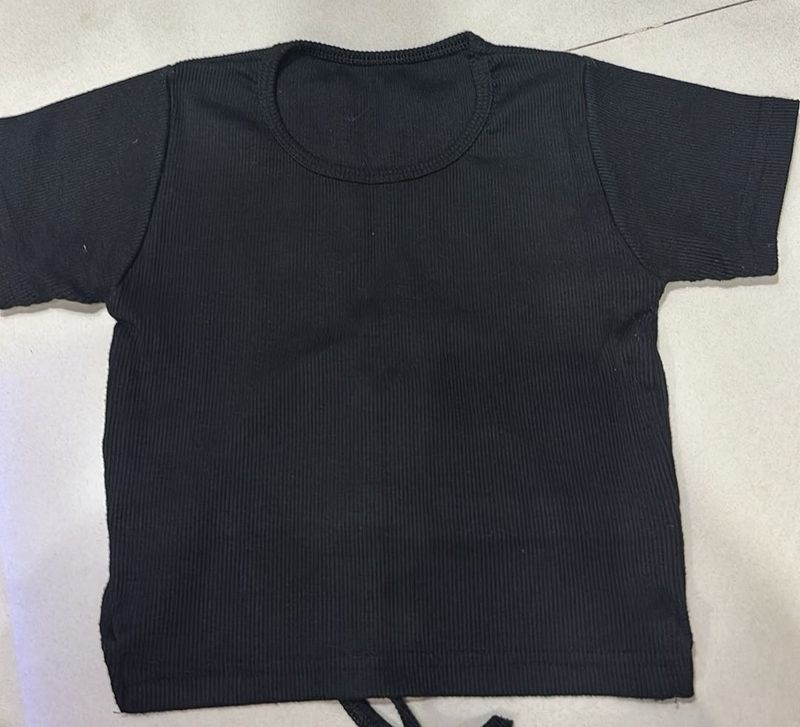 Ribbed Black Crop Top