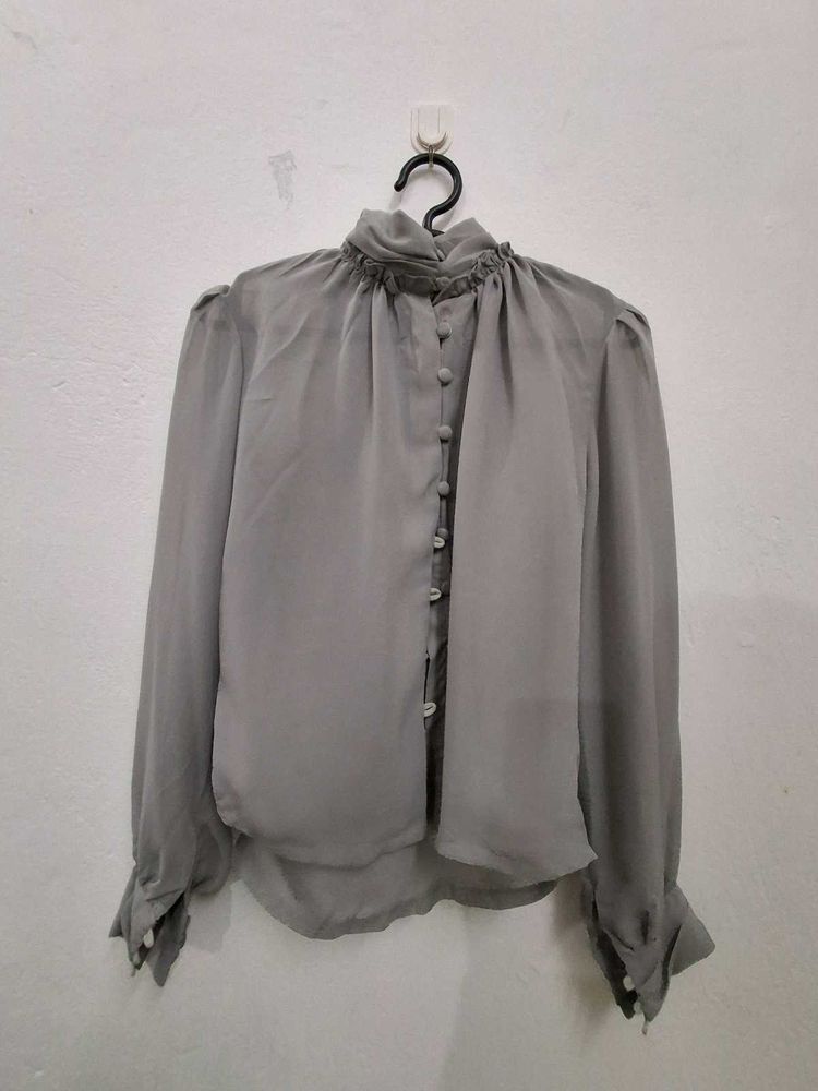 Gray Button up Top