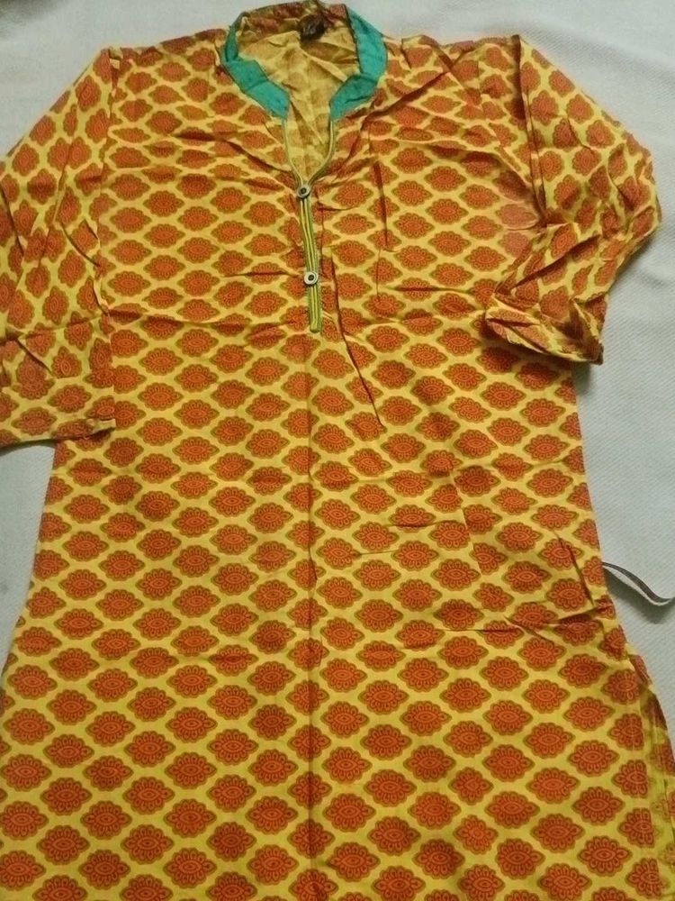 yellow and orange kurta