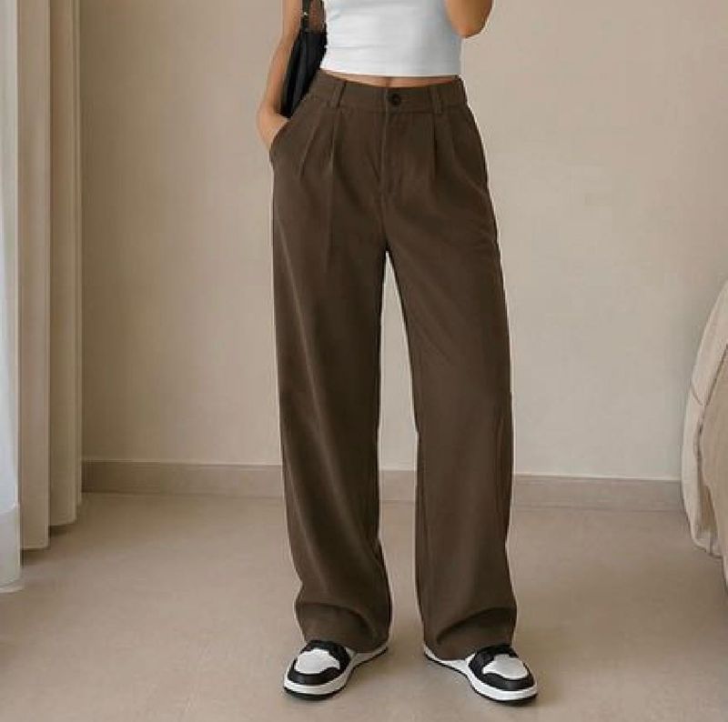 High Waisted Wide Leg Trousers