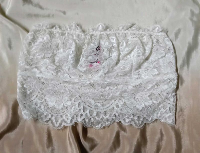 White Lace Bandeau Bra