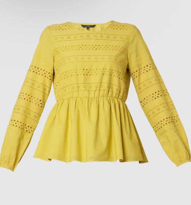 Vero Moda - Schiffli Embroidered Peplum Top