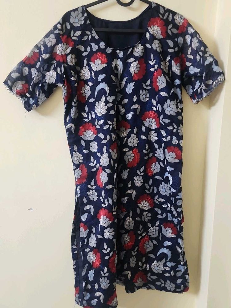 Floral Print  stitched Kurta