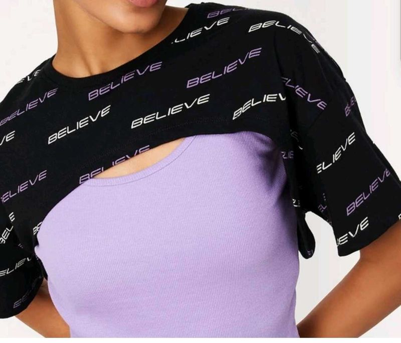 MAX Lavender Ribbed Crop Top