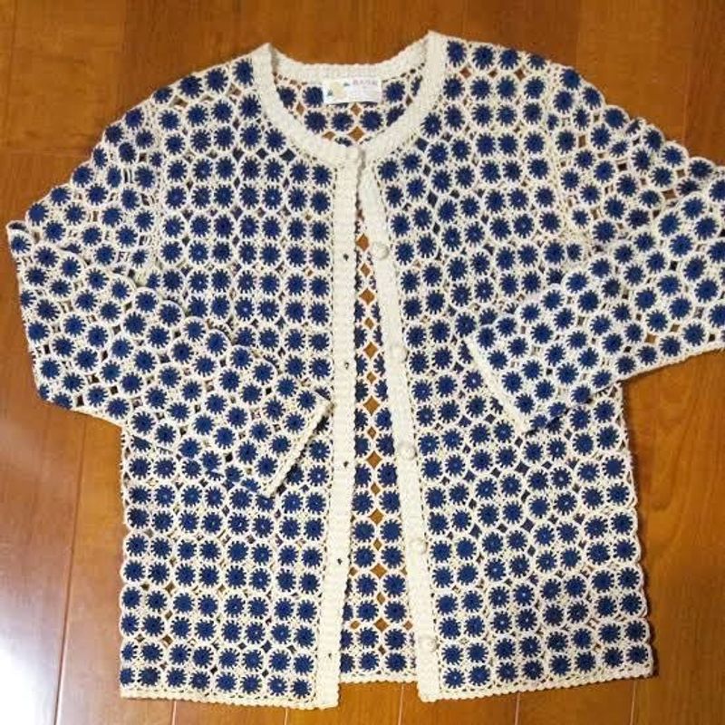 Crocheted Floral Cardigan