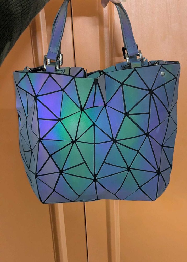 Geometric Reflective Tote Bag