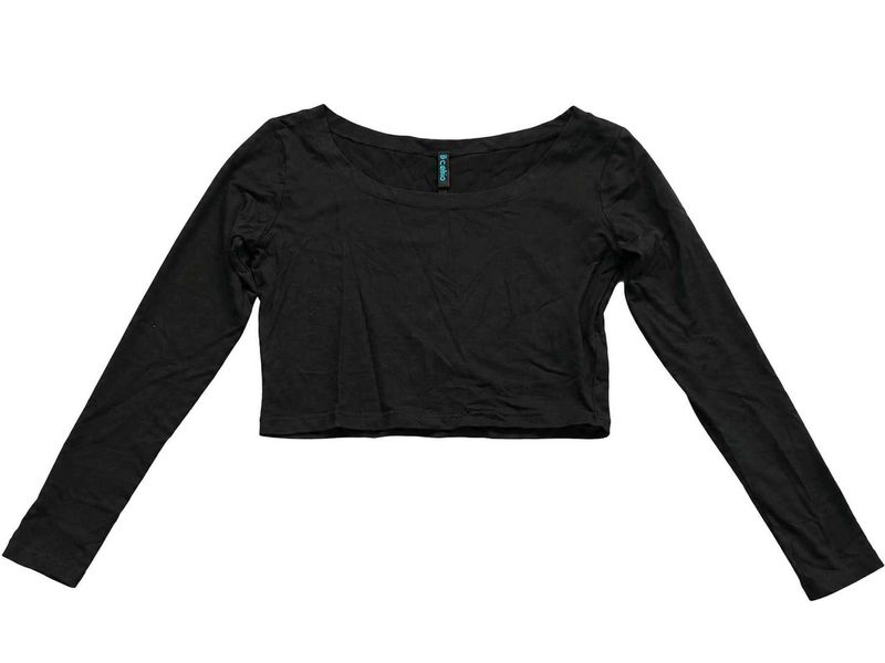 Black Cation Cropped Top