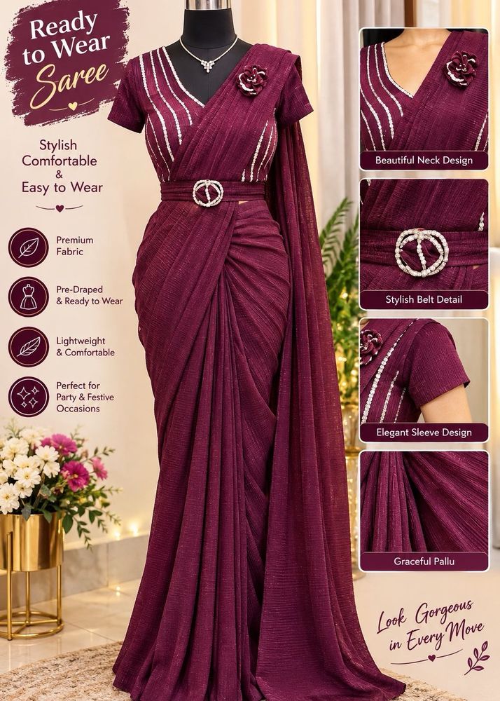 Ready to Wear Stylish Saree❤️‍🔥