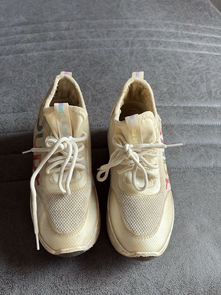 Cream &amp; Rainbow Sneakers
