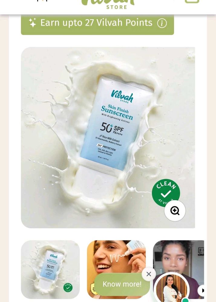Vilvah Skin Finish Sunscreen SPF 50