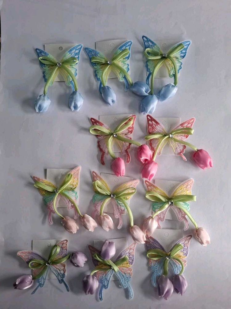 Cute Butterfly &amp; Tulip Hair Clips