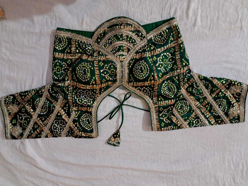 Designer Green Embroidered Blouse