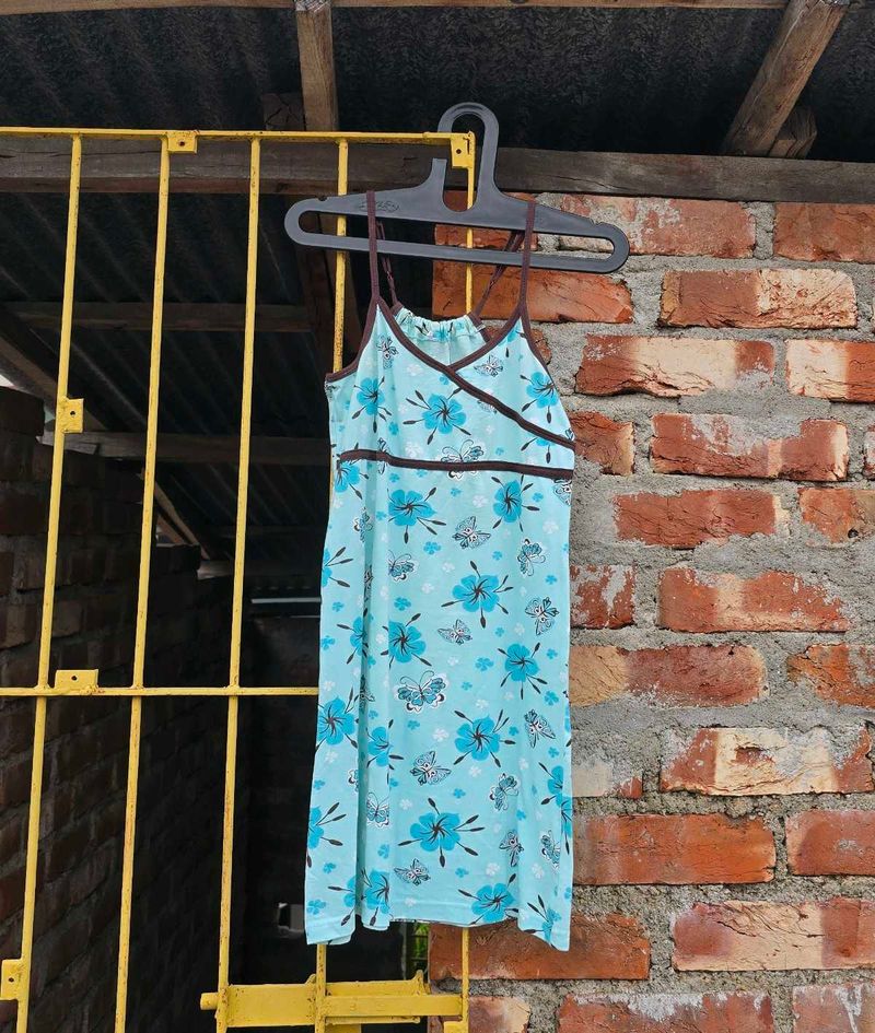 Blue Floral &amp; Butterfly Print Mini Dress