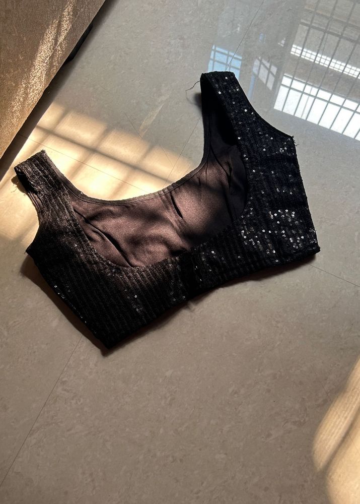 Sequin Embellished Black Blouse