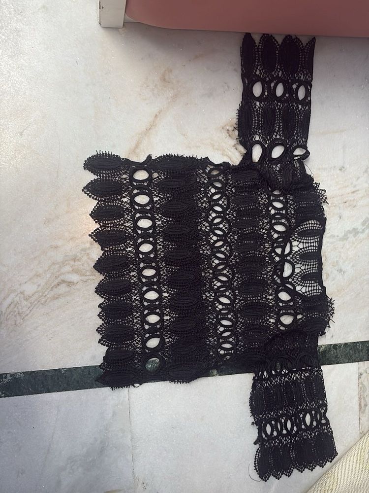 Elegant Black Lace Blouse Top