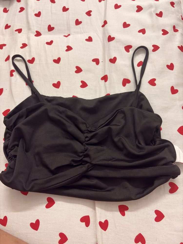 Chic Ruched Spaghetti Strap Crop Top