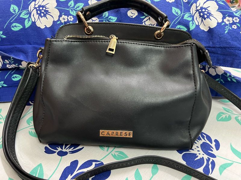 Caprese Black Handbag With Sling