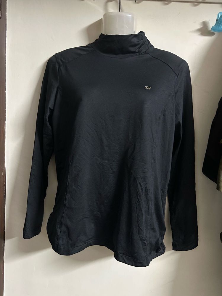Black Turtleneck Long Sleeve Top