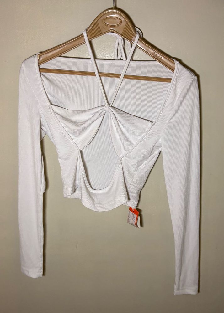 Y2K cut out Style White Top