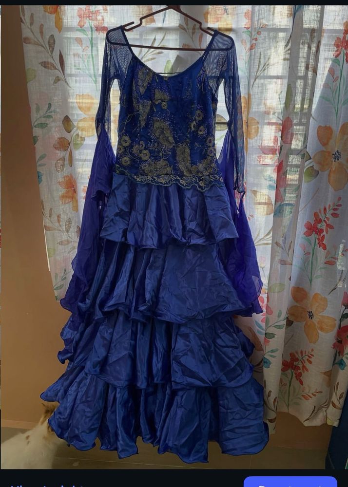 Stunning Royal Blue Ruffled Gown