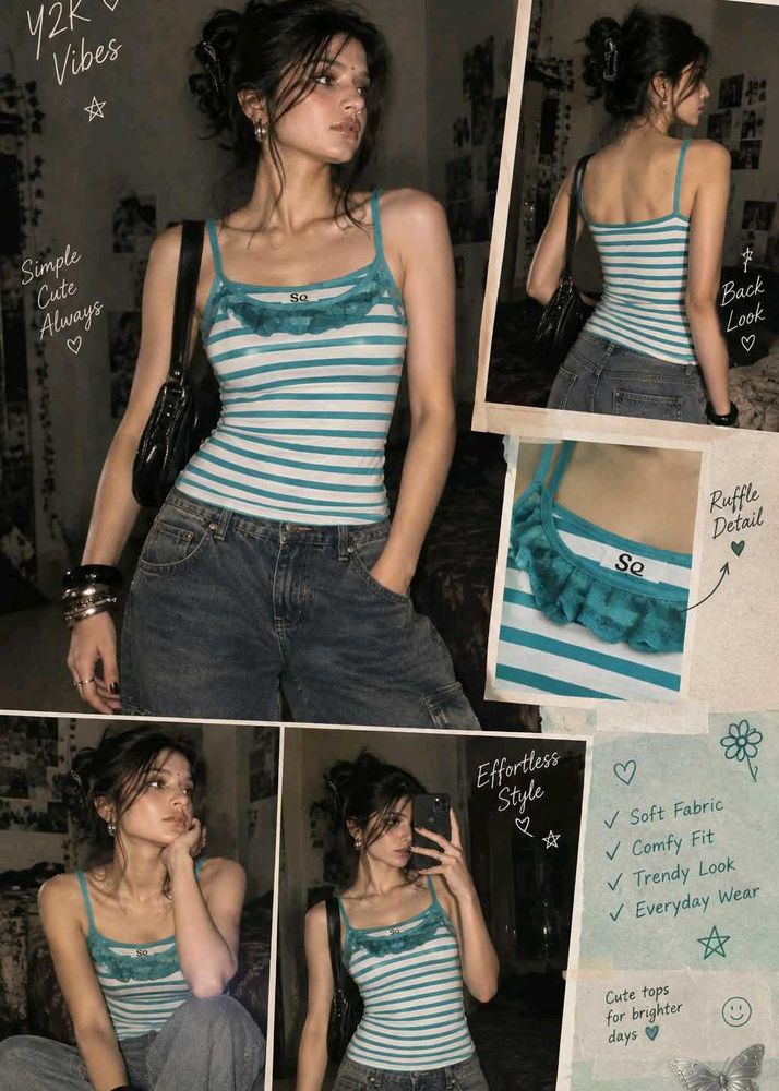 🇳🇿💫🎀Y2K vintage cami ribbed top