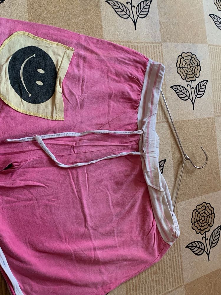 Pink Smiley Face Shorts