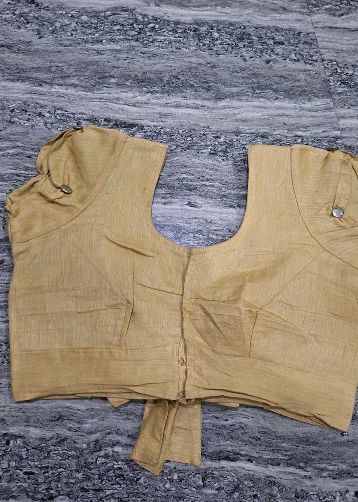 Elegant Tan Linen Blend Blouse