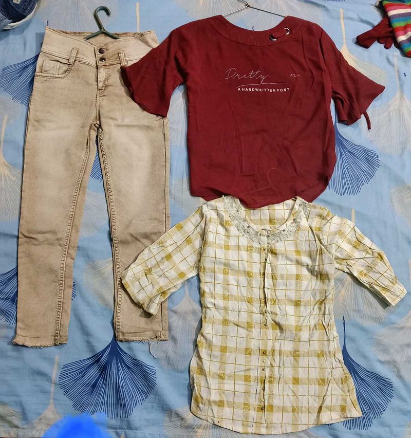 Girls' Clothing Bundle -2 top and 1 jeans