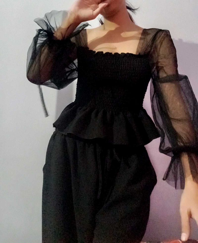 Black Peplum Top