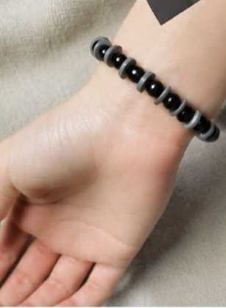 Stylish Black Beaded Bracelet