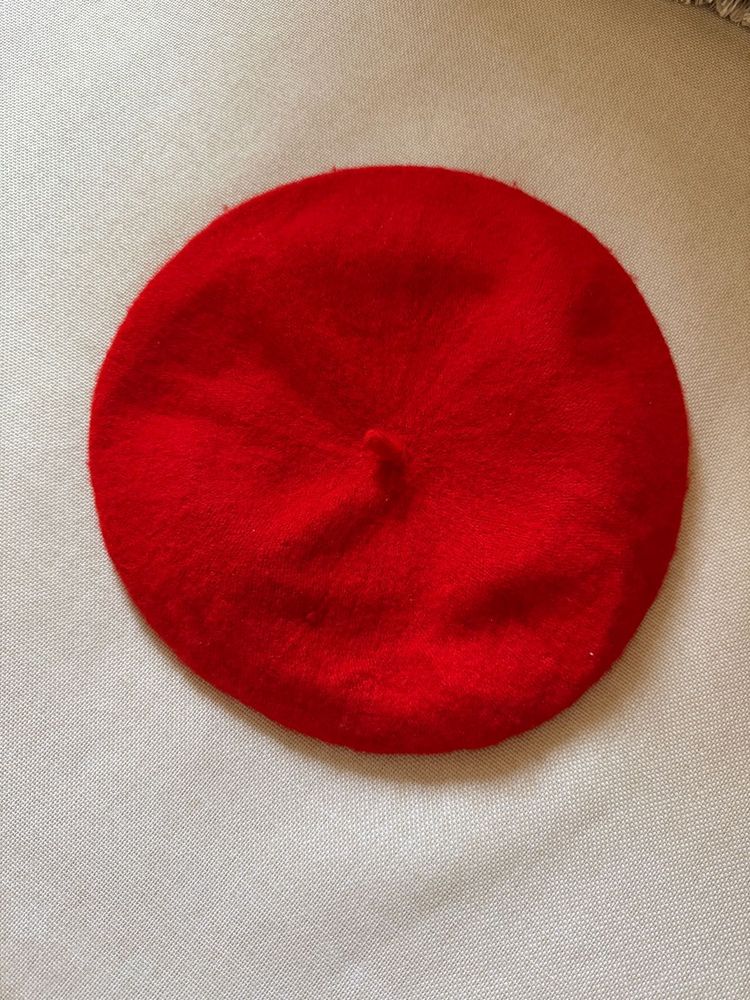 Wool Red Beret - Parisian Style