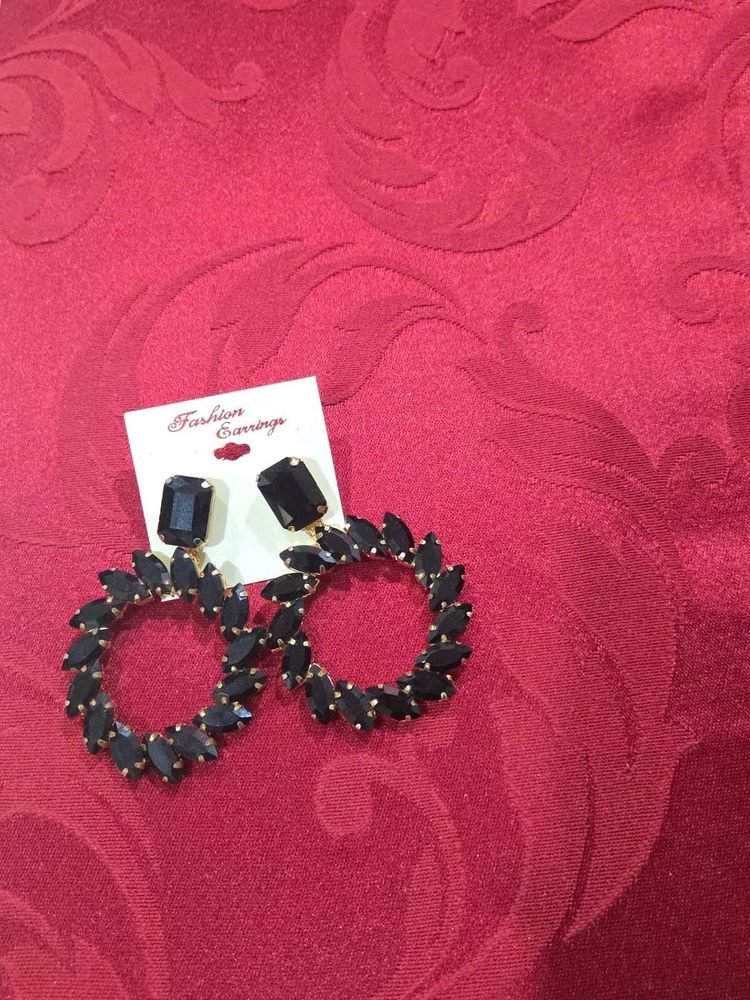 Elegant Black Hoop Earrings