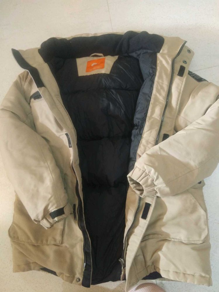 Warm Beige Puffer Winter Jacket