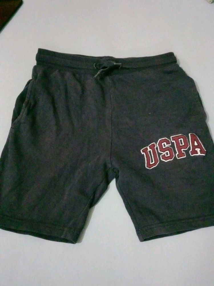USPA Black Sweat Shorts