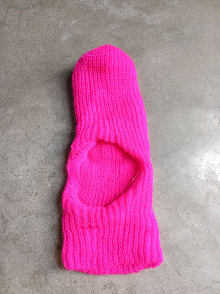 Hot Pink Knit Ski Mask