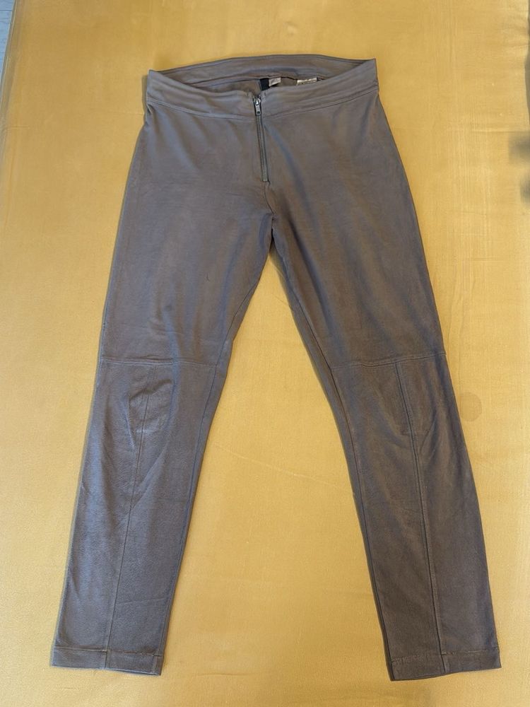 HnM Suede Zip-Front Pants