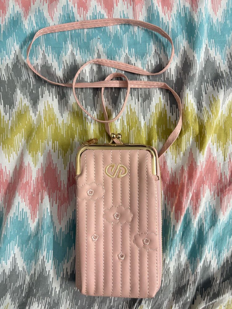 Cute Pink Quilted Sling Bag