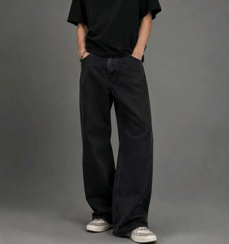 Loose Fit Black Denim Jeans