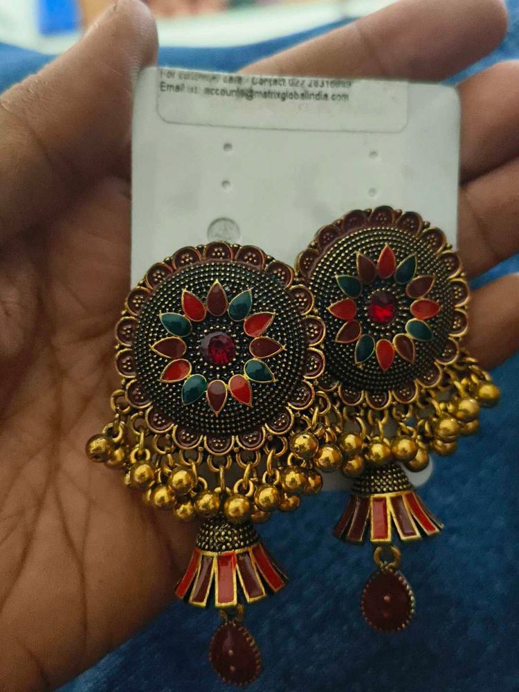 Boho Jhumka Earrings