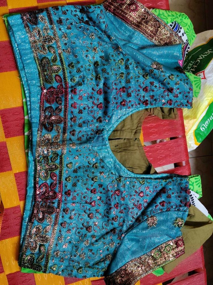 Embellished Teal Blouse