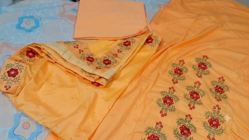 yellow Embroidered Kurta Set