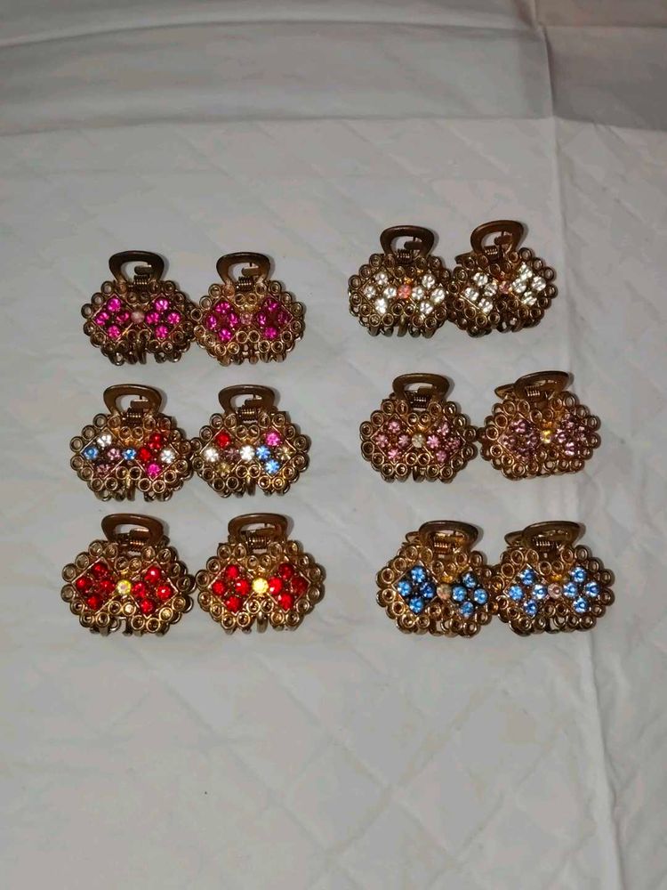 Sparkly Hair Clips - Set of 8