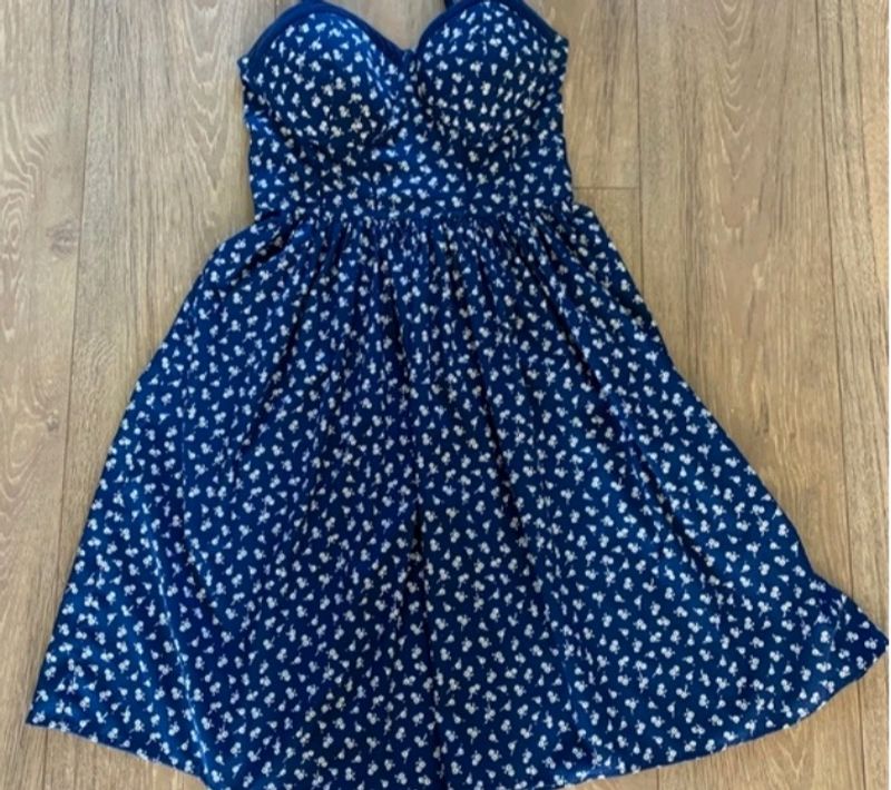 Blue Polka Dots A Line dress