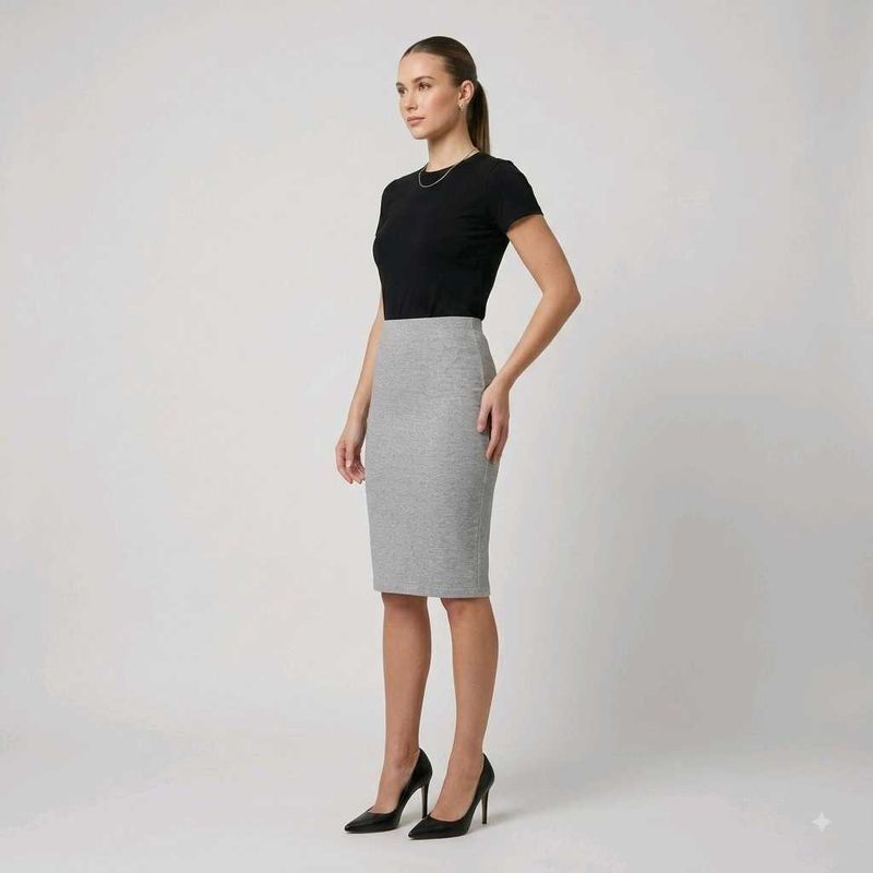 zara ribbed knee length skirt