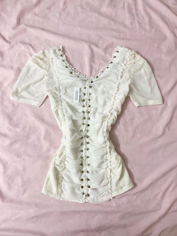 Fairycore Ruched Top