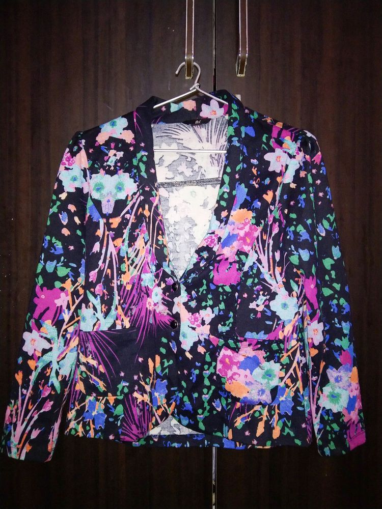 Fig Colours Splash Black Blazer