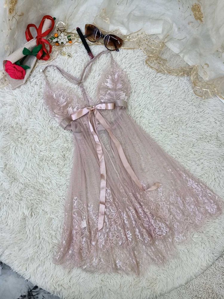 Peach Sexy Laced Lingerie