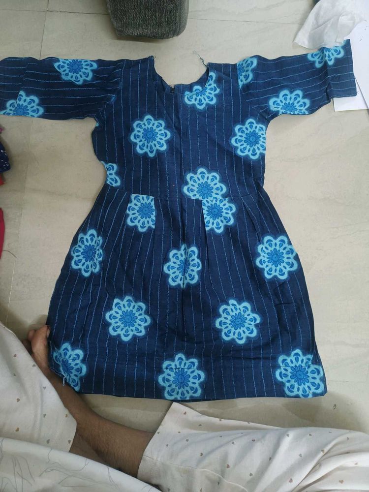 Blue Floral Print Kurta